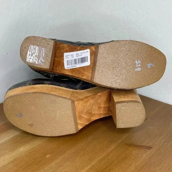 NEW BED STU Moira Black Rustic Leather Buckled Platform Booties Size 6 - Picture 7 of 8